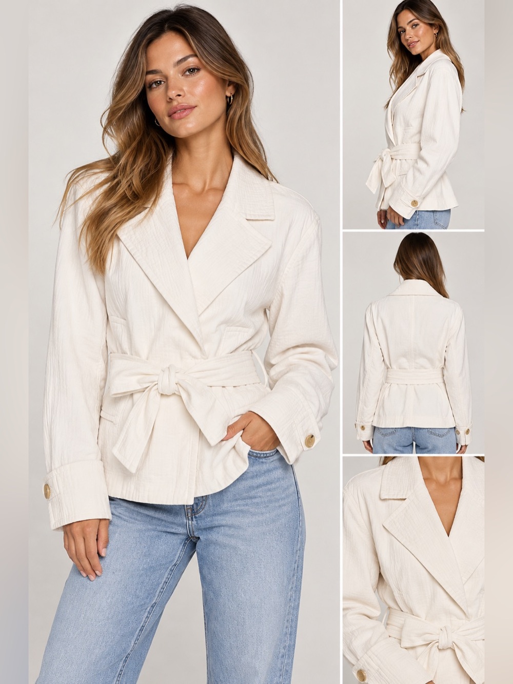 Vince cotton relaxed fit blazer size XL